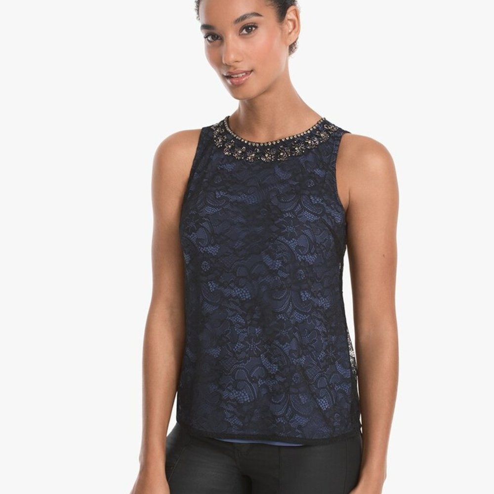 *5 for $25 bundle Item* WHBM Sleeveless Lace Shell Top